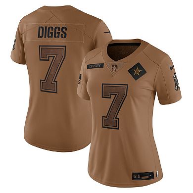 Women's Nike Trevon Diggs Brown Dallas Cowboys 2023 Salute To Service Limited Jersey
