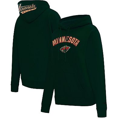 Women's Pro Standard Green Minnesota Wild Classic Chenille Pullover Hoodie