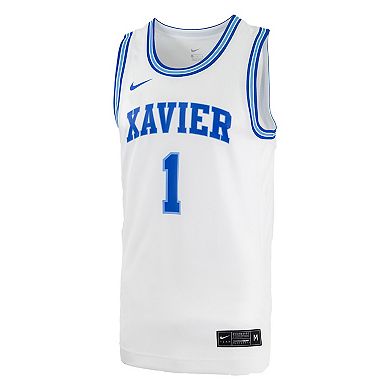 Men's Nike #0 White Xavier Musketeers Replica Basketball Jersey