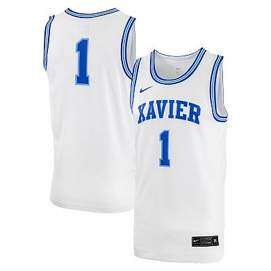 Men's Nike #0 White Xavier Musketeers Replica Basketball Jersey