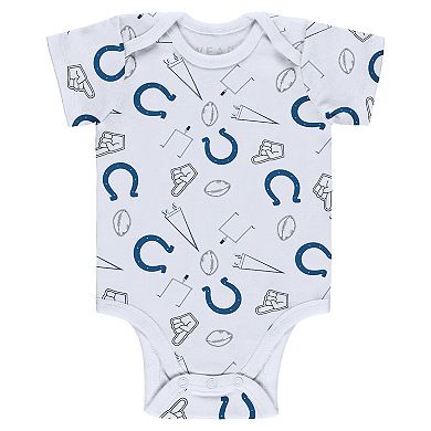 Newborn & Infant WEAR by Erin Andrews Gray/Royal/White Indianapolis Colts Three-Piece Turn Me Around Bodysuits & Pant Set
