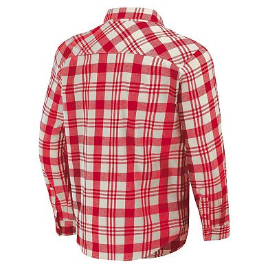 Men's Darius Rucker Collection by Fanatics Red St. Louis Cardinals Plaid Flannel Button-Up Shirt
