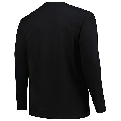 Men's Profile Black Vanderbilt Commodores Big & Tall Two-Hit Long Sleeve T-Shirt