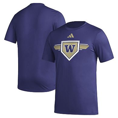 Men's adidas Purple Washington Huskies 2023/24 AEROREADY Homeland Plate Pregame T-Shirt