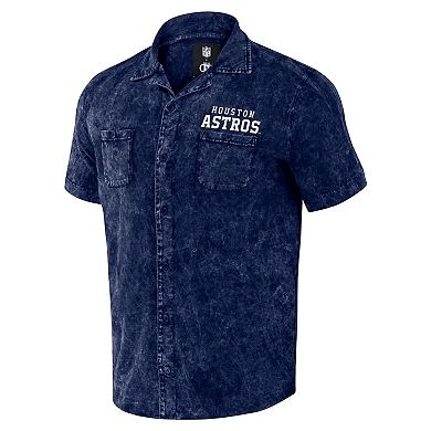 Men's Darius Rucker Collection by Fanatics Navy Houston Astros Denim Team Color Button-Up Shirt