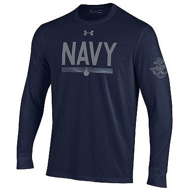 Men's Under Armour Navy Navy Midshipmen Silent Service Sub Long Sleeve T-Shirt