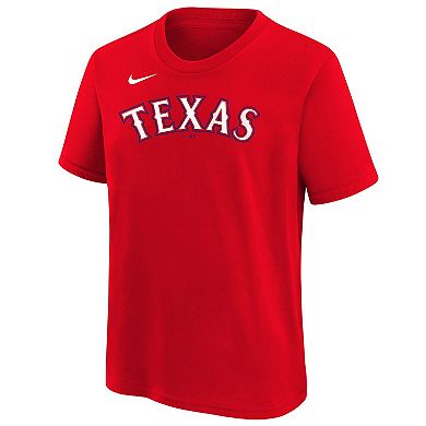 Youth Nike Marcus Semien Red Texas Rangers Player Name & Number T-Shirt