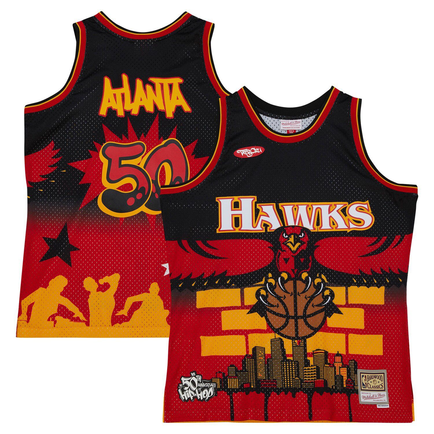Men's Atlanta Hawks Dominique Wilkins Mitchell & Ness Black Hardwood  Classics Bling Concert Player T-Shirt