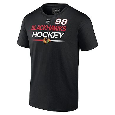 Men's Fanatics Branded Connor Bedard Black Chicago Blackhawks Authentic Pro Prime Name & Number T-Shirt