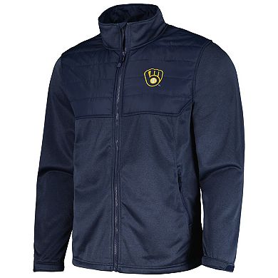 Men's Dunbrooke  Heather Navy Milwaukee Brewers Explorer Full-Zip Jacket