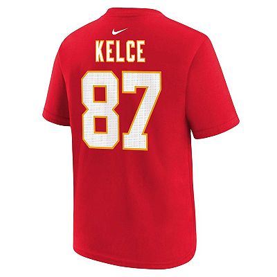 Youth Nike Travis Kelce Red Kansas City Chiefs Player Name Number T Shirt