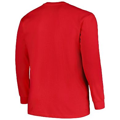 Men's Profile Red Cincinnati Bearcats Big & Tall Two-Hit Long Sleeve T-Shirt