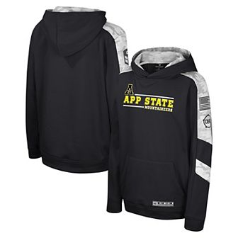 Youth Colosseum Black Appalachian State Mountaineers OHT Military Appreciation Cyclone Digital CamoÂ Pullover Hoodie