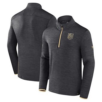 Men's Fanatics Branded Heather Charcoal Vegas Golden Knights Authentic Pro Quarter-Zip Pullover Top