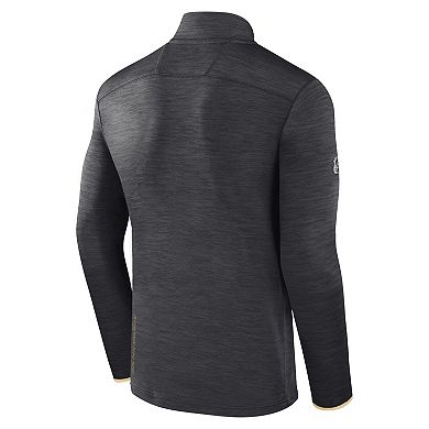 Men's Fanatics Branded Heather Charcoal Vegas Golden Knights Authentic Pro Quarter-Zip Pullover Top
