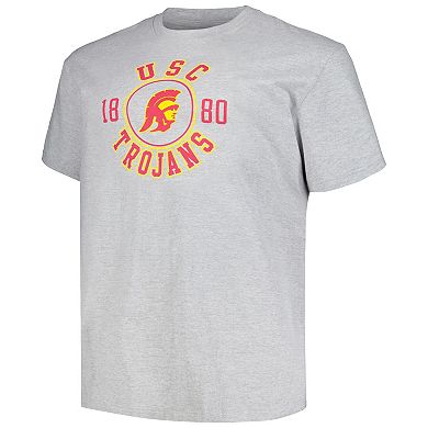 Men's Champion Heather Gray USC Trojans Big & Tall Circle Logo T-Shirt