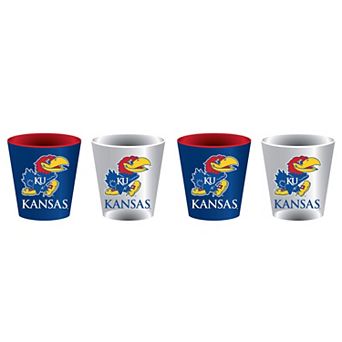 Kansas Jayhawks Four-Pack Shot Glass Set