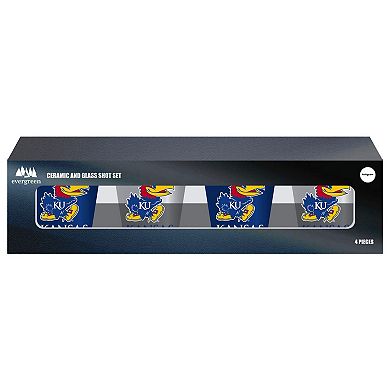 Kansas Jayhawks Four-Pack Shot Glass Set