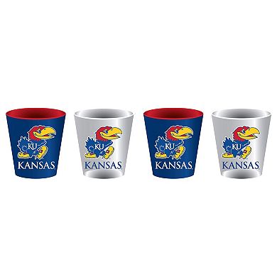 Kansas Jayhawks Four-Pack Shot Glass Set