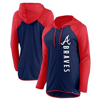 Women's Fanatics Branded Navy/Red Atlanta Braves Forever Fan Full-Zip Hoodie Jacket