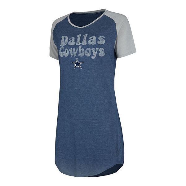 Women's Concepts Sport Navy Dallas Cowboys Raglan V-Neck Nightshirt