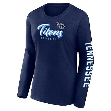 Women's Fanatics Branded Navy/White Tennessee Titans Two-Pack Combo Cheerleader T-Shirt Set