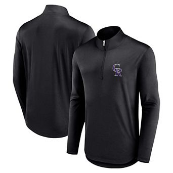 Men's Fanatics Branded Black Colorado Rockies Quarterback Quarter-Zip Top