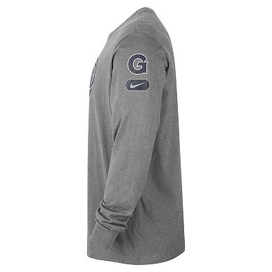 Men's Nike Heather Gray Georgetown Hoyas Fast Break Long Sleeve T-Shirt