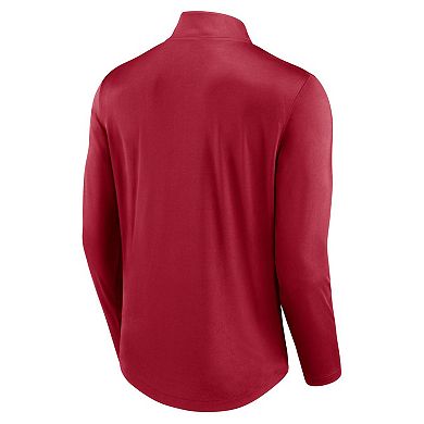 Men's Fanatics Branded Crimson Oklahoma Sooners Quarterback Mock Neck Quarter-Zip Top