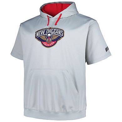 Men's Fanatics Branded Silver New Orleans Pelicans Big & Tall Logo Pullover Hoodie