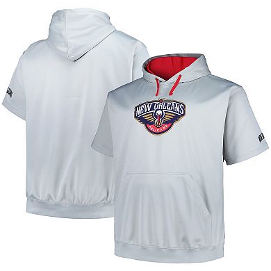 Men's Fanatics Branded Silver New Orleans Pelicans Big & Tall Logo Pullover Hoodie