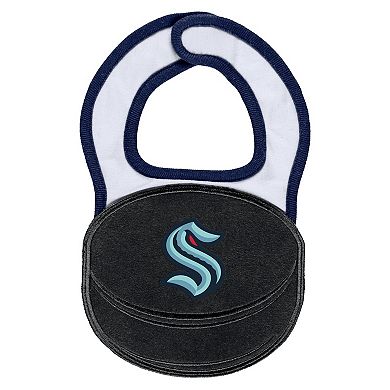 Newborn & Infant White Seattle Kraken Sleep & Play Full-Zip Footed Jumper with Bib