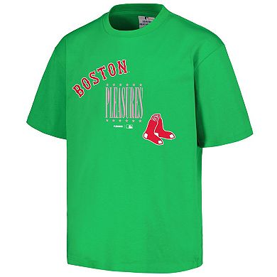 Men's PLEASURES Green Boston Red Sox Repurpose T-Shirt