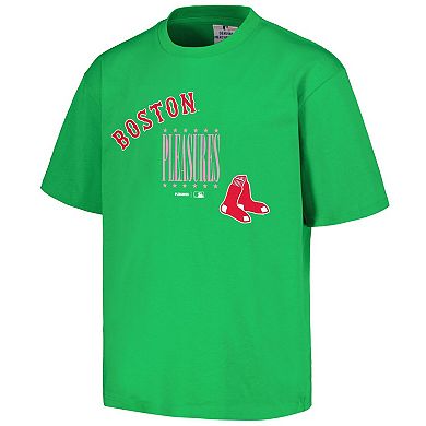 Men's PLEASURES  Green Boston Red Sox Repurpose T-Shirt