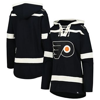 Women's '47 Black Philadelphia Flyers Superior Lacer Pullover Hoodie