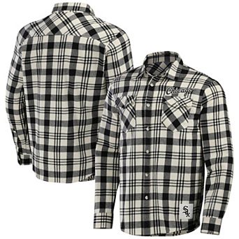 Men's Darius Rucker Collection by Fanatics Black Chicago White Sox Plaid Flannel Button-Up Shirt