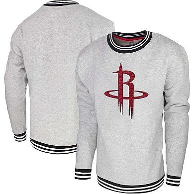 Men's Stadium Essentials Heather Gray Houston Rockets Club Level Pullover Sweatshirt