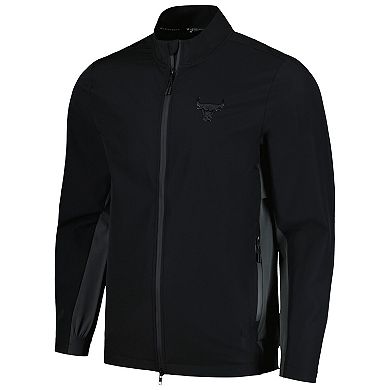 Men's Levelwear Black Chicago Bulls Harrington Full-Zip Jacket