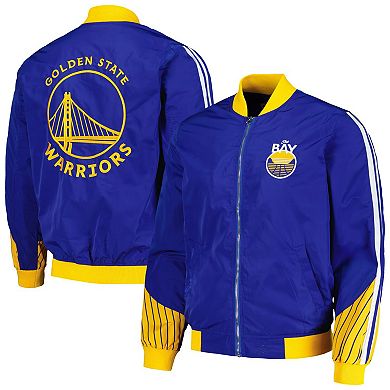 Men's JH Design Royal Golden State Warriors Full-Zip Bomber Jacket