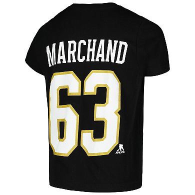 Youth Brad Marchand Black Boston Bruins Name & Number T-Shirt