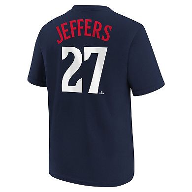 Youth Nike Ryan Jeffers Navy Minnesota Twins Name & Number T-Shirt