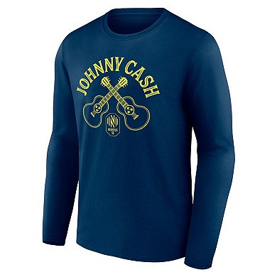 Men's Fanatics Branded  Navy Nashville SC x Johnny Cash Guitar Long Sleeve T-Shirt