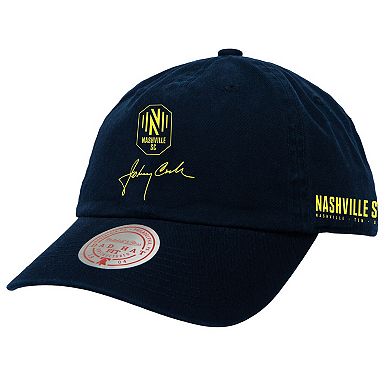 Men's Mitchell & Ness Navy Nashville SC x Johnny Cash Adjustable Dad Hat