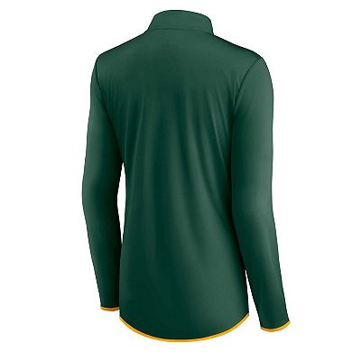 Women's Fanatics Branded Green Oakland Athletics Corner Quarter-Zip Top