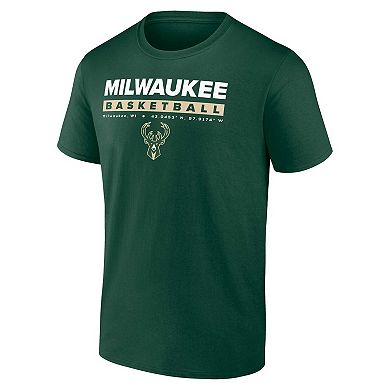 Men's Fanatics Branded Hunter Green/Black Milwaukee Bucks Two-Pack Just Net Combo Set