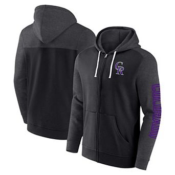 Men's Fanatics Branded Black Colorado Rockies Offensive Line Up Full-Zip Hoodie