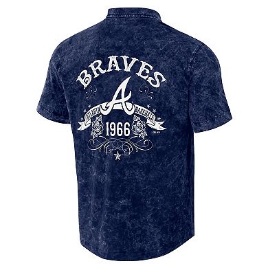 Men's Darius Rucker Collection by Fanatics Navy Atlanta Braves Denim Team Color Button-Up Shirt