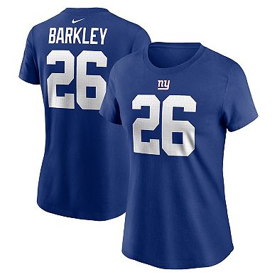 Women's Nike Saquon Barkley Royal New York Giants Player Name & Number T-Shirt