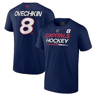 Men's Fanatics Branded Alexander Ovechkin Navy Washington Capitals Authentic Pro Prime Name & Number T-Shirt