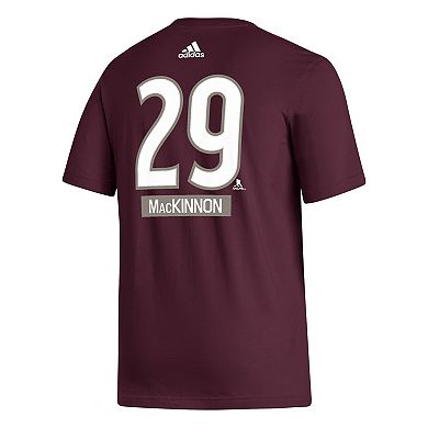 Men's adidas Nathan MacKinnon Burgundy Colorado Avalanche Fresh Name & Number T-Shirt